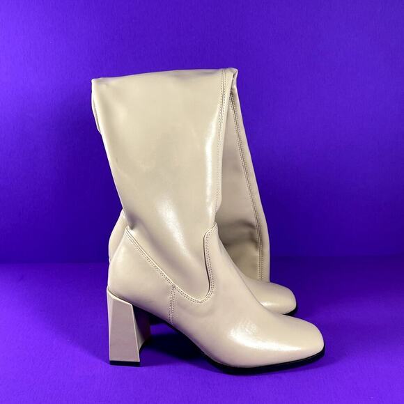 Open Edit Women's Briar Over the Knee Boots In Cream Vanilla Shoe Size 7.5-NEW - Picture 2 of 8